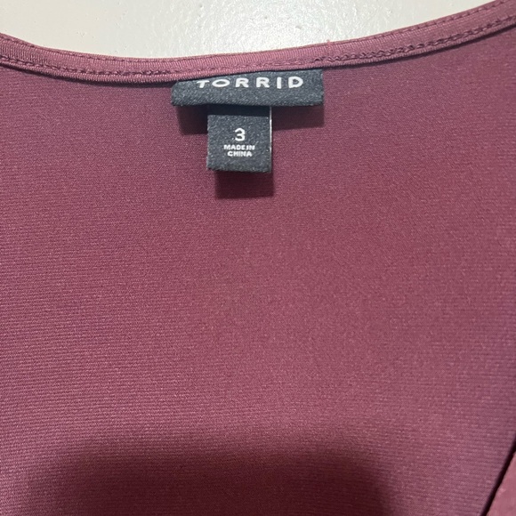 Torrid Studio Knit V-Neck Quarter Sleeve Shirred Top Sassafras Plus Size 3X - Picture 5 of 7